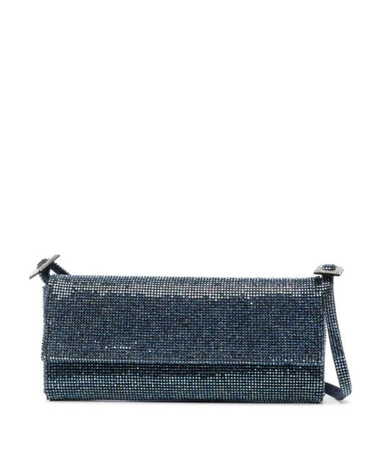 Benedetta Bruzziches Blue Vittissima La Grande Crystal-Embellished Crossbody Bag