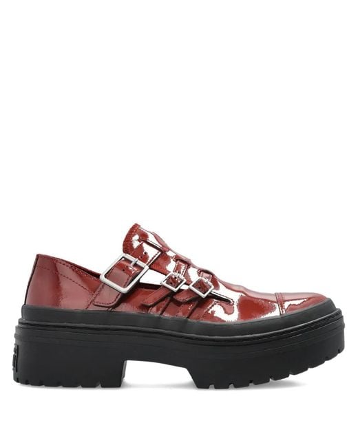 Converse Red Buckle Flat Pumps