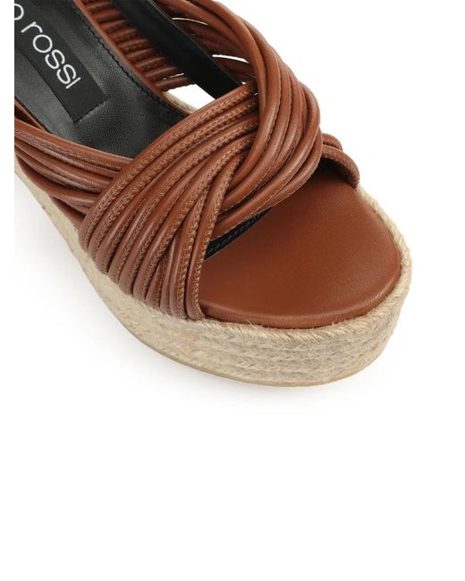 Sergio Rossi Brown Sr Akida Heeled Espadrilles