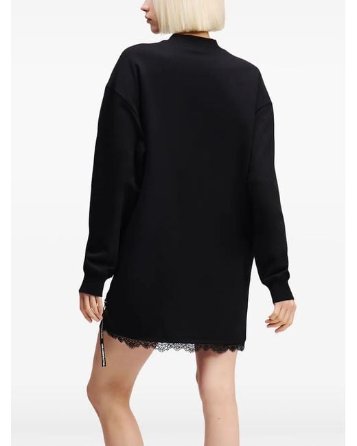 Karl Lagerfeld Black Kleid Mit Spitzeneinsätzen