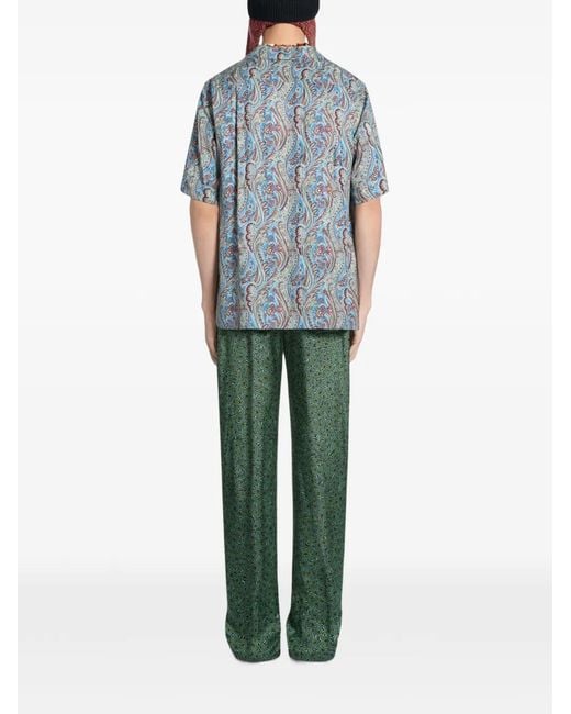 Dries Van Noten Green Slim-Fit Viscose Pants for men