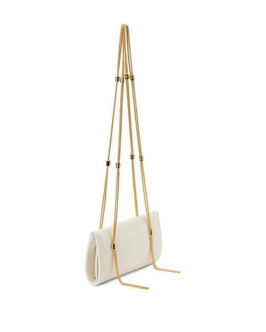 Elisabetta Franchi White Ophidia Shoulder Bag With Python Texture