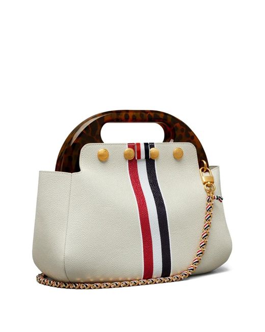 Thom Browne Multicolor Sac Porté Épaule En Cuir À Détails Rayés