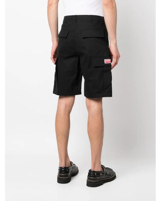 KENZO Cargo-Shorts Mit Logo-Patch in Black für Herren