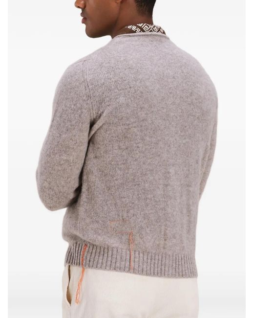 Fortela Gray Edmund Button Ribbed Cardigan for men