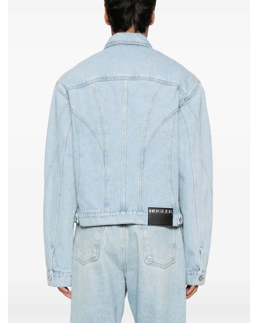 Mugler Blue Denim Jacket for men