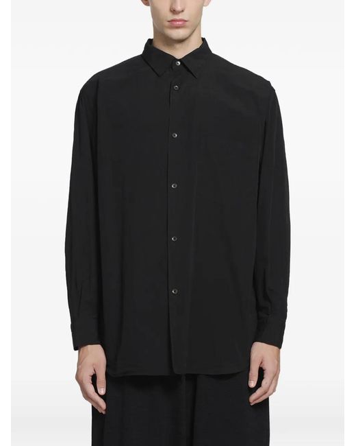 Comoli Black Chest-Pocket Shirt for men