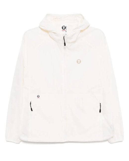 Aape By A Bathing Ape White Moonface Logo Windbreaker Jacket for men
