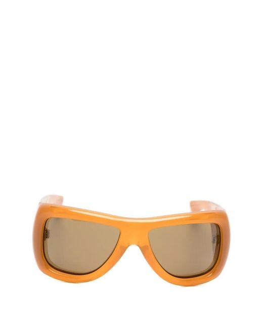 Saint Laurent Orange Howl Rectangle-Frame Sunglasses