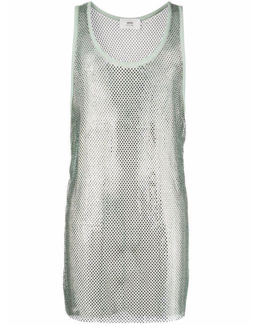 AMI Gray Embellished Tank Top for men