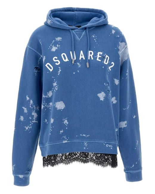 DSquared² Blue Cotton Hoodie