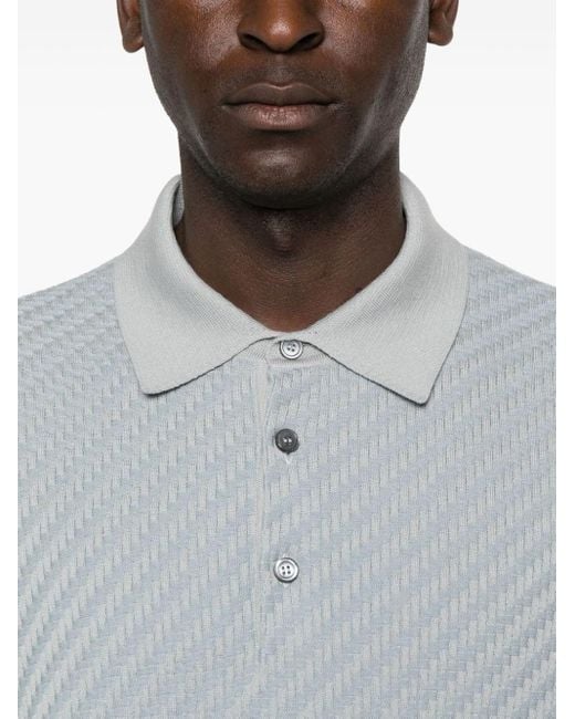 Brioni Blue Short-sleeves Interlock Polo Shirt for men