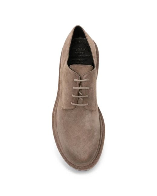 Officine Creative Brown Suede Chunky-Sole Derby Shoes for men