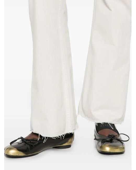 MM6 by Maison Margiela White Raw-Cut Flared Jeans