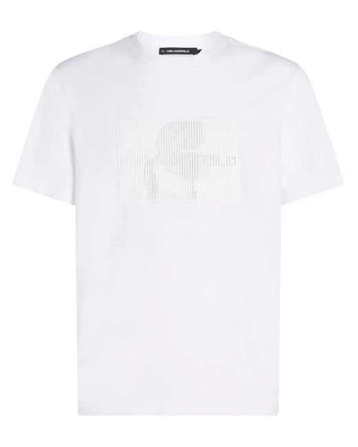 T-Shirt Optical Illusion di Karl Lagerfeld in White da Uomo