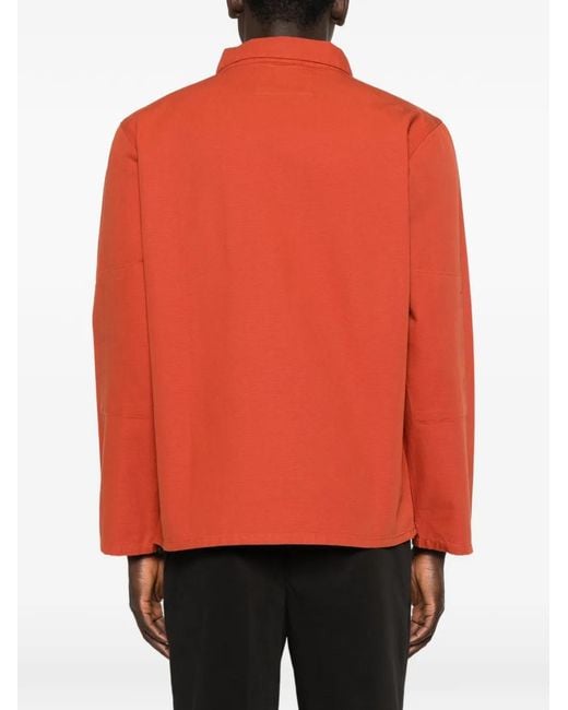 Uskees Red Chest-Pocket Shirt Jacket for men