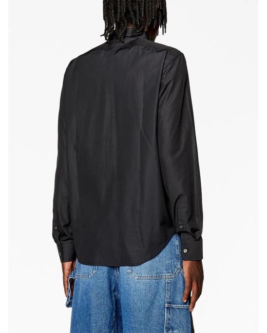 DIESEL Blue S-Benny-A Logo-Appliqué Shirt for men