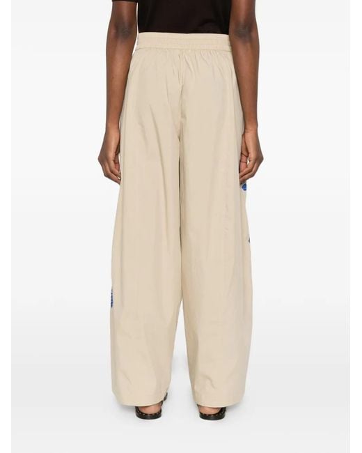 P.A.R.O.S.H. Blue Floral-Embroidered Trousers