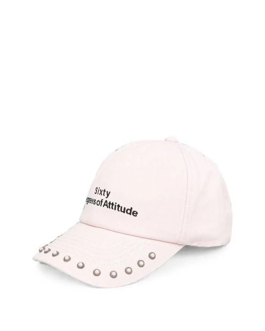 Miss Sixty Pink Studded Slogan-Embroidered Cap