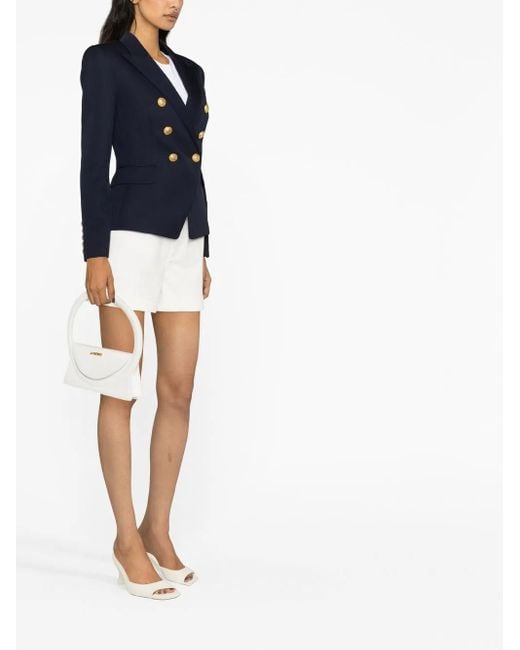Balmain Blue Double-Breasted Wool Jacket