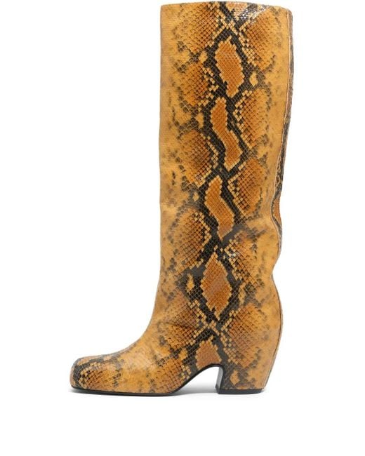 Bimba Y Lola Metallic Bottes 55 Mm En Cuir À Imprimé Peau De Serpent