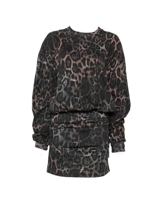 Just Cavalli Black Leopard-Print Mini Dress