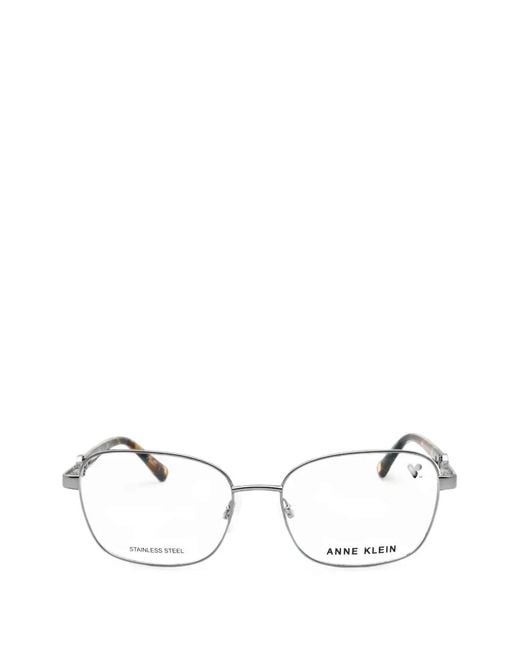 Anne Klein White Square-Frame Glasses