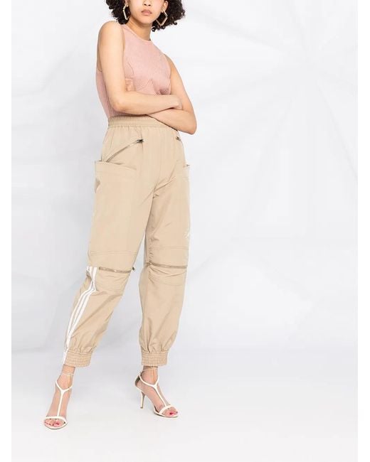 Stella McCartney Natural Logo Stripe Zip Front Track Pants