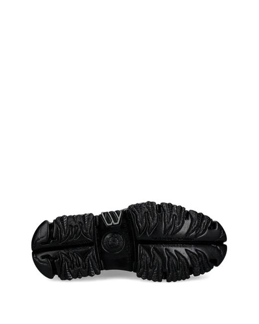New Rock Black Flame-Print Trainers