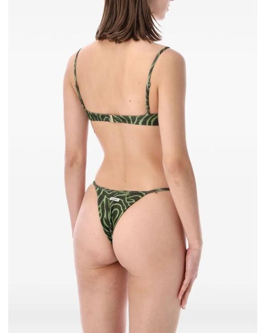 MATINEÉ Green Marina Zebra-Print Bikini