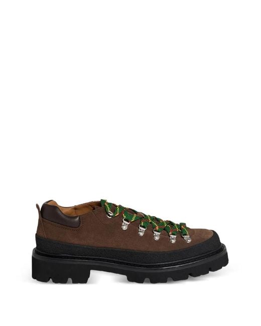 DSquared² Brown Panelled Suede Lace-Up Shoes for men
