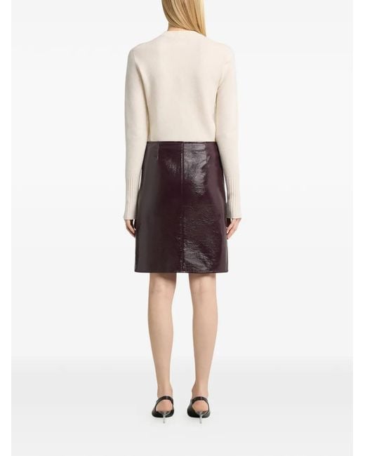 Courreges White Logo-Patch Ribbed-Trim Sweater