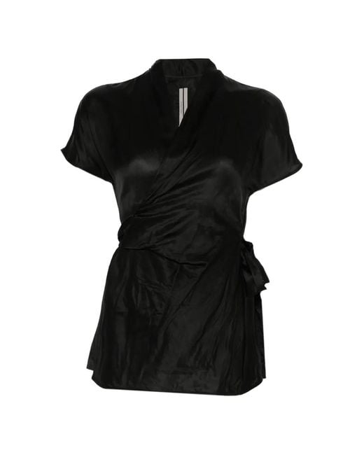 Rick Owens Black Short-Sleeve Blouse