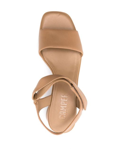 Camper Pink Kiara Block-heel Leather Sandals