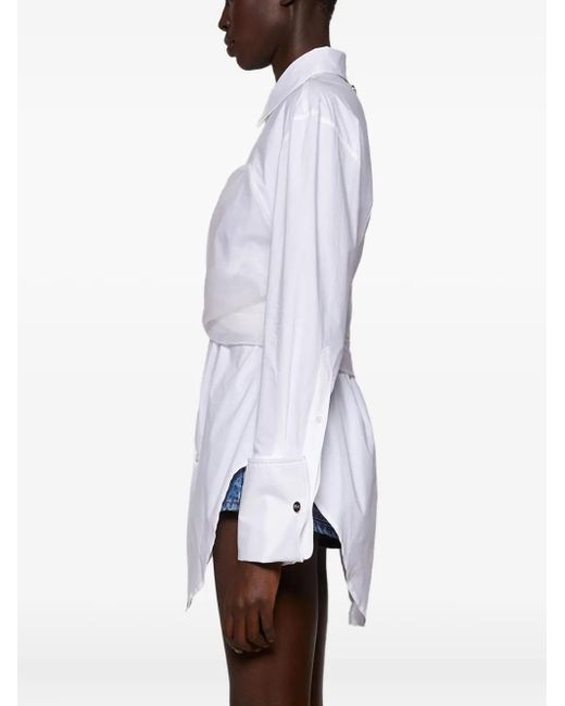 Jean Paul Gaultier ドレープ シャツドレス White