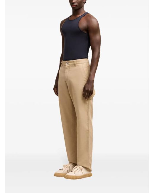 AMI Natural Logo-Patch Worker Straight-Leg Trousers for men