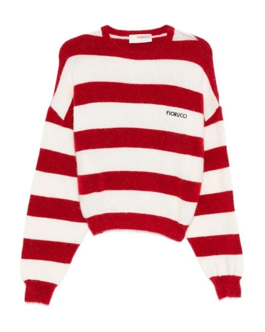 Fiorucci Red Striped Crew-Neck Jumper