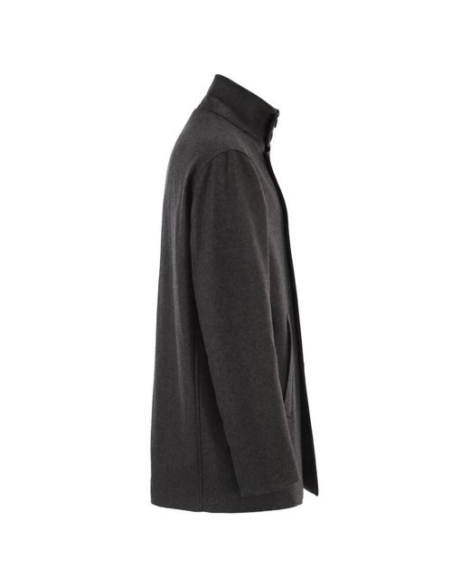 Herno Black Double-Breasted Coat for men