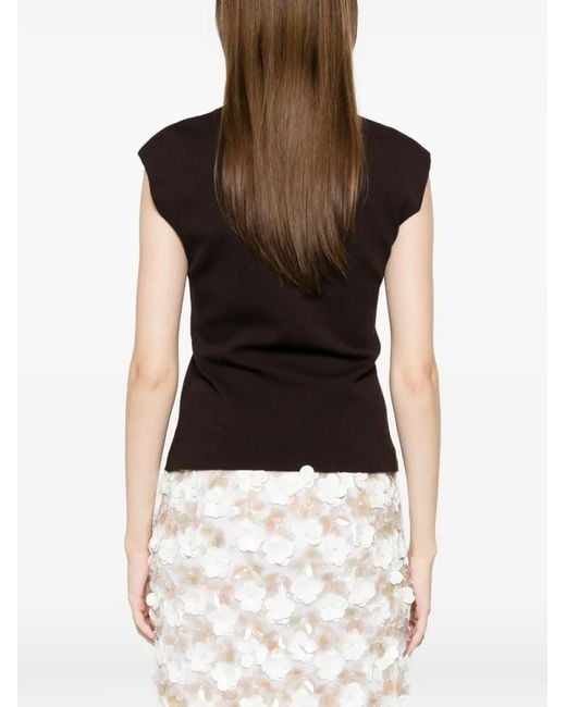 P.A.R.O.S.H. Black Round-Neck Vest