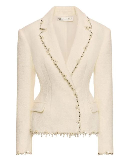 Oscar de la Renta フローラル ジャケット Natural