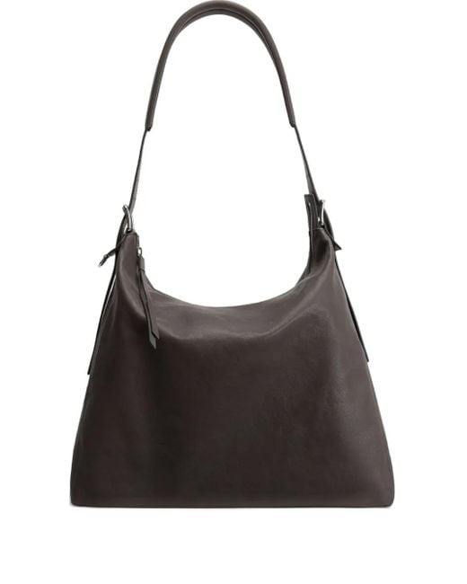 Lemaire Black Belted Hobo Leather Shoulder Bag