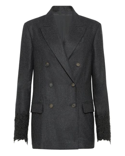 Blazer con doble botonadura Brunello Cucinelli de color Black