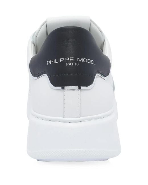 Philippe Model White Temple Logo-Patch Sneakers for men