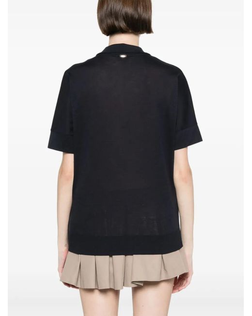 Herno Black Solid Shirt Collar Polo