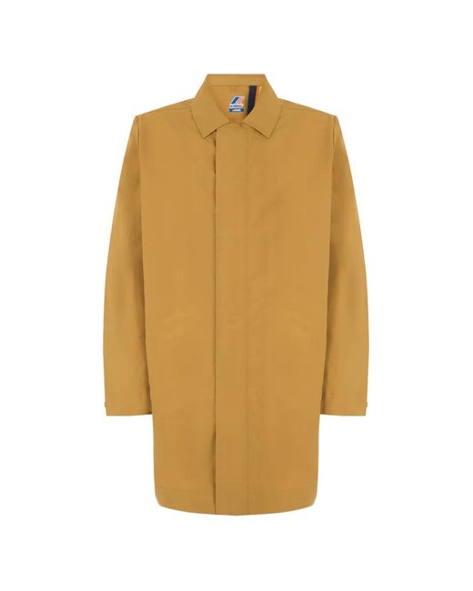 K-Way Yellow Poirol Concealed-Front Midi Coat for men