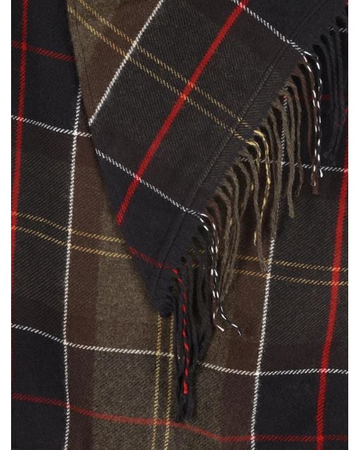 Barbour Black Kirklees Tartan Triangular Scarf