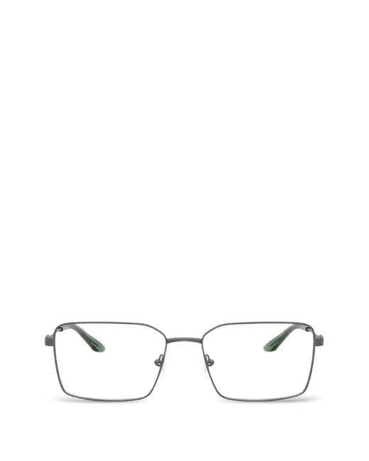 ARMANI EXCHANGE White Matte Rectangle-Frame Glasses