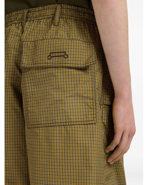 Marni Green Checkered Trousers for men