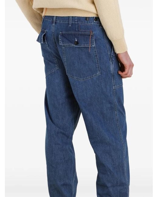 Fortela Blue Newfatigue Patch-Pocket Jeans for men