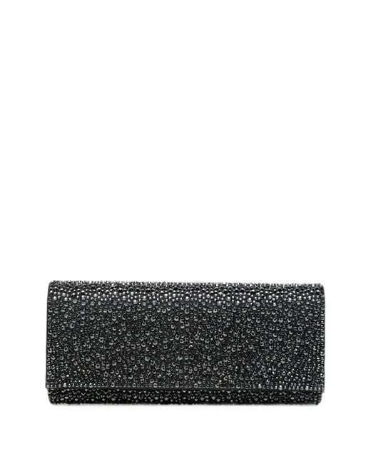 Twentyfourhaitch Gray Huma Crystal-Embellished Fold-Over Clutch Bag
